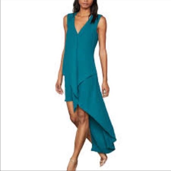 BCBGMAXAZRIA Sleeveless Cascade-Ruffle High-Low Dress XS - Picture 4 of 5